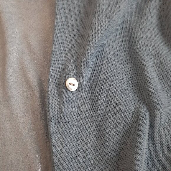 Tempo Paris Women's Large Blue Mixed Media Shirt - Picture 10 of 14